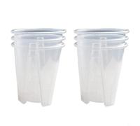 Vaso per orchidee in plastica che passa la luce con base perforata per aiutare la respirazione delle radici in giardino domestico e spazi interni (16 cm/6 pezzi)