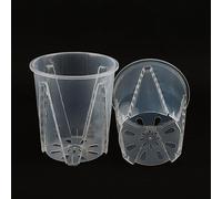 Vaso per orchidee in plastica trasparente con fori, 12 cm, per piante grasse