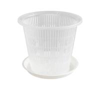 Vaso per orchidee - Vaso da fiori trasparente con fori di drenaggio e piattino, contenitori per piante robusti, design a livello 'acqua facile da vedere, per giardinaggio domestico per cactus