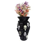 Vaso Per Piante A Teschio Decorazione da Tavolo Spaventosa in Resina Nera