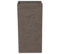 Vaso per Piante Alto in Pietra e Poliresina Marrone 30 x 30 x 60 cm Gaza