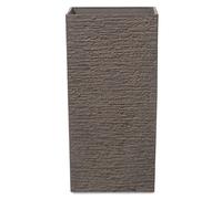 Vaso per Piante Alto in Pietra e Poliresina Marrone 35 x 35 x 70 cm Gaza