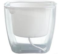 Vaso per piante autoirrigante trasparente, 1 confezione da 1 supporto per fiori in ABS ispessito, con sistema di aspirazione automatico, per interni, ufficio, casa, giardino, decorazione (G109)