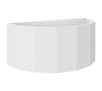 Vaso per piante, bianco, 120 x 60 x 50 cm, in acciaio, semicircolare | Design semicircolare, robusta struttura in acciaio, superficie facile da pulire, per giardino e terrazza, facile da montare