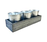 Vaso per piante con drenaggio, 33 cm, decorazione da scrivania, 3 pezzi, piccoli vasi in metallo con vassoio, vasi per piante da casa per famiglia, , scrivanie, davanzali, uffici, interni