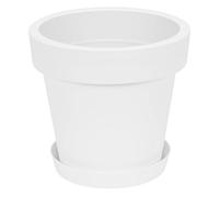 Vaso per piante con sottovaso serie Lofly bordato, altezza 46,5 cm, colore: bianco