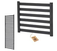 Vaso per piante con traliccio in legno per giardino, balcone, terrazzo, orto rialzato con inserto in plastica da 18L (antracite orizzontale, traliccio extra 67x50)