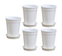 Vaso Per Piante Con Vassoio Di Drenaggio - Set Da 5 Pezzi Con Vassoio Contenitore Per Interni - Vasi Da Vivaio Per Piante Fiorite - Per Cortile Balcone Ufficio Soggiorno Giardino Coltivazione Semina E