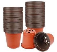 Vaso per piante da 5 pollici Confezione da 30 vasi per piantine in plastica con fori di drenaggio Vasi per vivai per l'avvio di semi, contenitori per piante da giardino per interni ed esterni