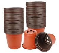Vaso per piante da 5 pollici Confezione da 30, Vasi per piantine in plastica con fori di drenaggio Vasi per vivai per l'avvio dei semi, Contenitori per giardini interni ed esterni Avviamento dei