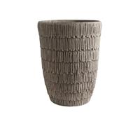 Vaso per piante da appartamento ad alto tondo con venature del legno, vasi da fiori in cemento, con foro di drenaggio per soggiorno, giardino, terrazza, contenitore decorativo per la decorazione di