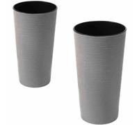 Vaso per Piante da Fiori Basamento Locon 2er-Set Grigio Ø 30x57 & Ø 25x46,5 CM