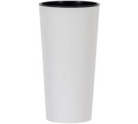 Vaso per Piante da Fiori Basamento Locon Striscia Bianco 30 CM Plastica