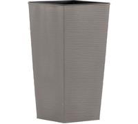 Vaso per Piante da Fiori Basamento Nizza Groove Grigio 30 x 30 X 57 CM
