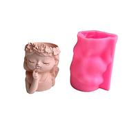 Vaso per piante fatto in casa Stampo in Silicone Fioriera Corona Creativa Ragazza Pout portapenne Contenitore Carino Vaso di Fiori Stampo Gioielli Fornitura