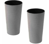 Vaso Per Piante Fioriera Contenitore Per Piante Set Di 2 Pezzi 25Cm Grigio