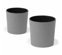 Vaso Per Piante Fioriera Set Di 2 Grigio Ø30 E Ø25 Cm