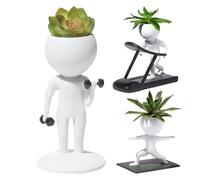 Vaso per piante grasse in resina a forma di umano, creativo per interni ed esterni, da tavolo, per bagno, balcone