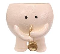 vaso per piante grasse - Vaso da fiori multifunzione | 12,5 x 11,3 cm/4,92 x 4,45 pollici, design foro di scarico, vasi da fiori in resina con fioriera