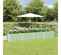 Vaso per piante in acciaio, per giardino e terrazza, 320 x 40 x 45 cm, verde, robusta struttura in acciaio, design moderno, flessibilità interna ed esterna, semplice