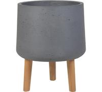 Vaso per piante in cemento antracite con treppiedi 28x28x34 cm Antracite