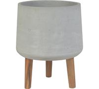 Vaso per piante in cemento grigio con treppiedi 28x28x34 cm Grigio