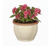 Vaso per piante in ceramica resistente al gelo, resistente alle intemperie, per giardino e terrazza, color crema, lavanda, blu morbido, dimensioni da 18 a 38 cm (crema, 30 cm x 22 cm)