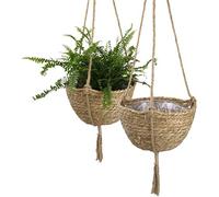 Vaso per Piante in macramè da Esterno per Interni, Cesto Appeso, Appendiabiti per Piante, grucce per Piante in macramè, cesti per Piante di alghe da Appendere Naturali
