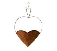 Vaso per piante in metallo a forma di cuore per decorazione creativa per interni ed esterni, per gli amanti dei fiori (uno stile)
