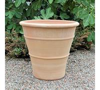 Vaso per piante in terracotta, altezza 50 cm, in argilla con foro di scarico, resistente al gelo e alle intemperie, look mediterraneo per giardino, balcone e terrazza, ideale per fiori, erbe e arbusti