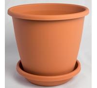 Vaso per piante Nevada con sottovaso abbinato, in terracotta, diametro 20 cm