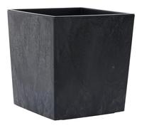 Vaso per piante Nizza Stone nero effetto cemento, 30 x 31 cm, vaso di plastica con inserto