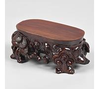 Vaso per piante ornamentali in legno, base alla radice di legno, intaglio in pietra, supporto antico, vaso di fiori, statua di Buddha, decorazione a mano, base di legno, base (A)