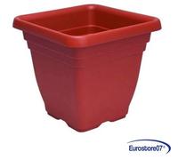 VASO PER PIANTE QUADRO LAURUS in plastica - colore terracotta cm.35x35x33h.