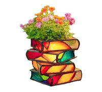 Vaso per piante, vaso da fiori a forma di libri impilati - decorativo 3D per la casa, le piante, il balcone, la terrazza, gli amanti dei libri interni