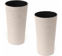 Vaso Per Piante Vaso Da Fiori Set Di 2 Pezzi 25 Cm Bianco