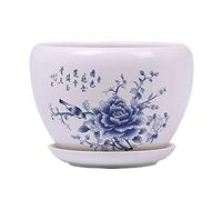 Vaso per piante vintage blu, extra large, per cactus, dipinto a mano in blu e bianco, porcellana, ceramica, vaso da fiori antichi, piante grasse, decorazione per la casa