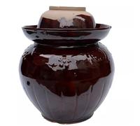 Vaso per sottaceti in ceramica, Pentola di fermentazione con coperchio gorgogliatore a tenuta d'acqua, pentola di fermentazione in ceramica cinese tradizionale for crauti, fermentatore in gres(3.5L)