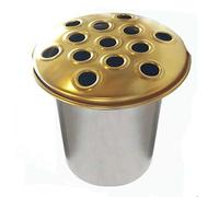 Vaso per tomba con inserti, in alluminio di ottima qualità - 12 cm - Realizzato nel Regno Unito GOLD TOP