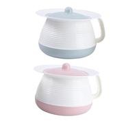 Vaso per Urina Ragazzo Ragazza con Coperchio, Manico Rinforzato, 2 Pezzi | Pp Plastica, Fondo Antiscivolo, Blu e Rosso, Design Portatile con Impugnatura