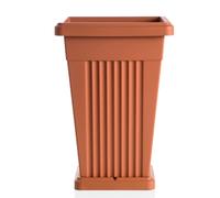Vaso Piramide in Resina Terracotta Bama da Giardino Fiori Piante + Sottovaso