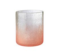 Vaso Portacandele In Vetro Crush Rosa Con Gradiente Di Colore