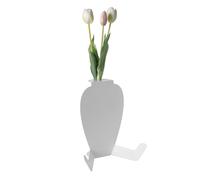 vaso portafiore decorativo statuino Bianco marmo in Ferro, vetro per la fiala 20x16,5x25h cm ( 25mm per la fiala)