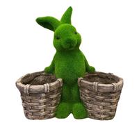 Vaso Portapiante Porta Piante con CONIGLIO PASQUALE VERDE 37x19x38 cm 1H2Y