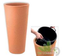 VASO PORTAVASO INTERNO ESTERNO TONDO ROTONDO ALTO TERRACOTTA Ø40XH78 CM 65 LT