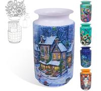 Vaso puzzle 3D per adulti, 162 pezzi, puzzle natalizio fai da te, vaso 3D con colonna d'acqua, ideale per esporre fiori e composizioni floreali reali o artificiali (città di Natale)