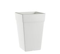 Teraplast Stalk Altezza 65cm - Vaso Alto Da Esterno E Da Interno In Plastica Opaca, Colore Bianco, 100% Riciclabile Con Riserva D'Acqua. Portavaso Alto A Base Circolare.