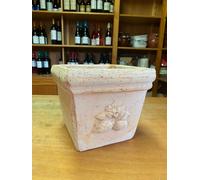 Vaso quadrato DI TERRACOTTA vasetto quadro di coccio per piante da giardino