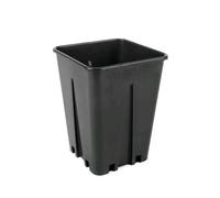 VASO QUADRATO IN PLASTICA CON COSTOLATURA ANTISPIRALIZZAZIONE 10X10X17 1.4 L - 1