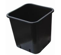 VASO QUADRATO IN PLASTICA NERO 23X23X26 - 11 LITRI - LISCIO - 10pcs